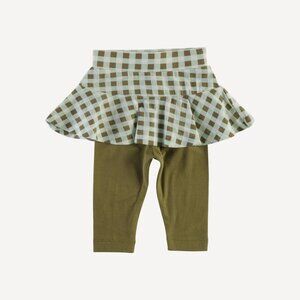 NWT Kate Quinn Green Gingham Skirted Legging Bamboo 7Y Modal